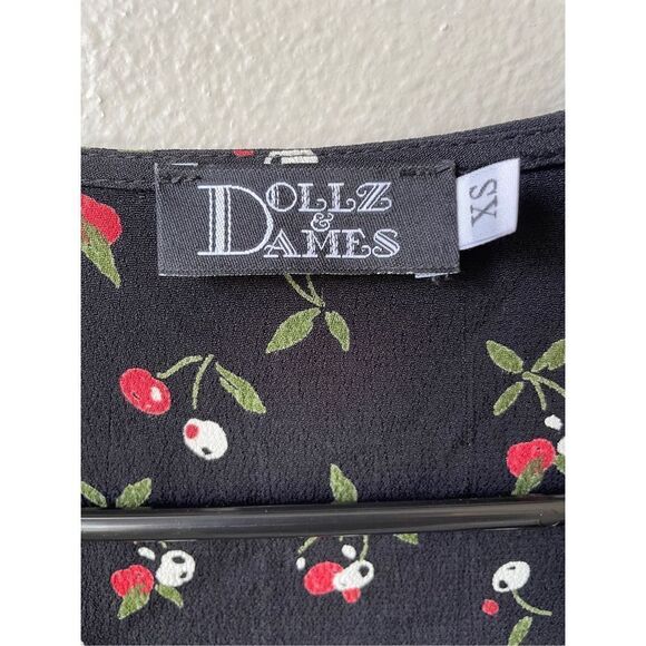 Dollz & Dames Cherry Lightweight Wrap Summer Nights Black Mini Dress Size XS - Picture 2 of 11